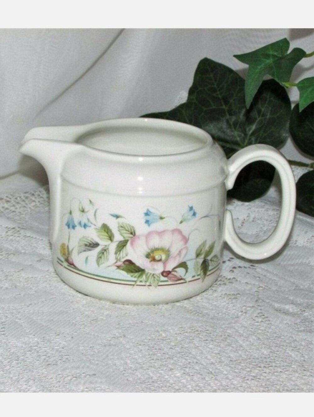 J & G Meakin Damask Rose Trend Creamer Pink Floral Jug Cottagecore Cabincore